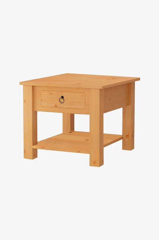Loft24 - Salongbord med 1 skuff i furu natur Ines - Brun - Sofabord - Fra Homeroom