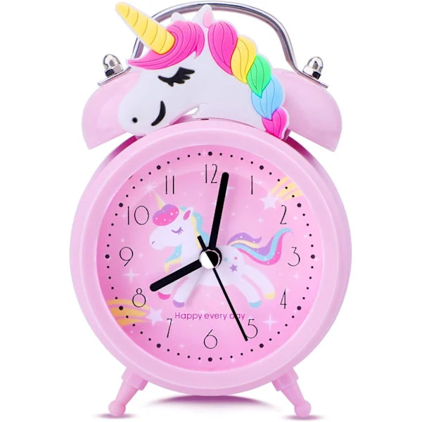Unicorn Girl Alarm Clock for Kids, Adorable Bedroom Decor, No Ti