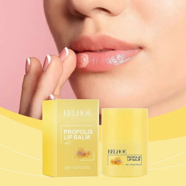 Propolis læbepomade, honningbi læbesmør, propolis læbecerin, fugtgivende natlæbepomade og maske, 12 timers langvarig fugt