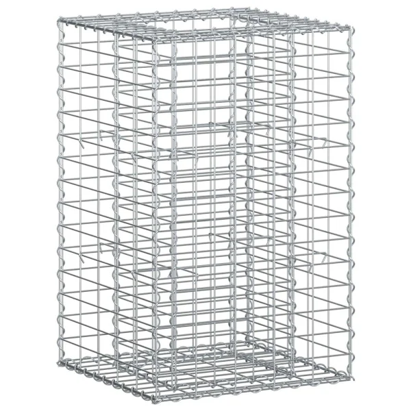 Gabion upphöjd säng Silver 50 x 50 x 80 cm Galvaniserat Stål