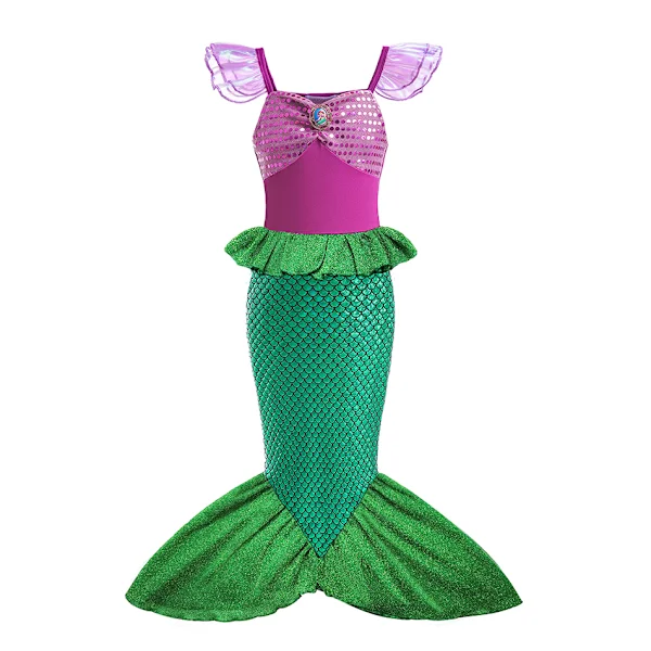 Disneyn Pieni Merenneito Ariel Prinsessa-asu Lasten Mekko Tytöille Cosplay Lapsille Karnevaali Syntymäpäiväjuhla Vaatteet Merenneito Mekko 5T(koko 120