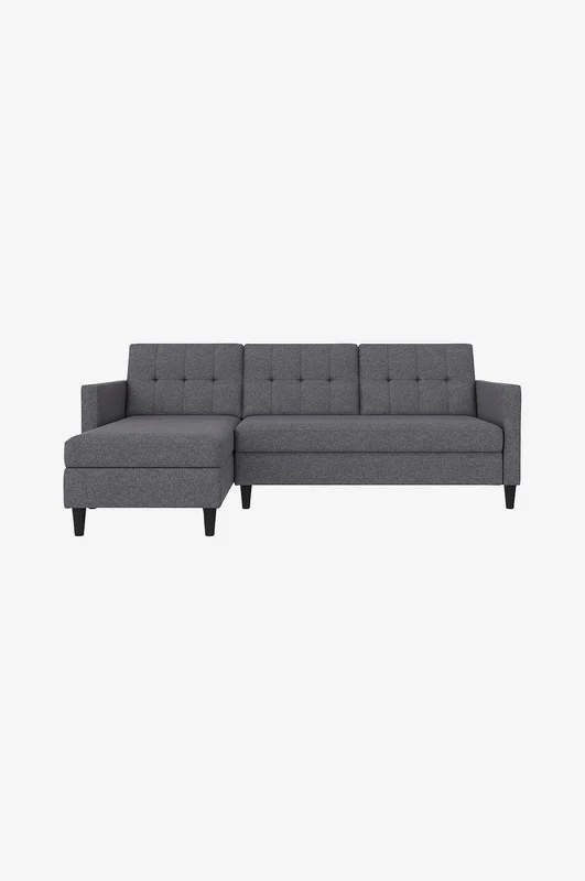 Dorel Home - 3-personers sovesofa med chaiselong Hartford - Grå - Sovesofaer - Fra Homeroom