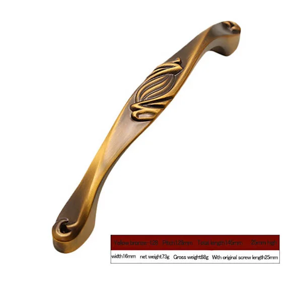 Europeisk Vintage Dør Skuff Skap Håndtak Garderobe Skap Møbel Trekk (128mm)