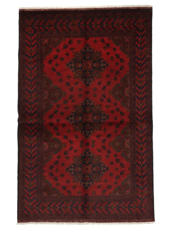 Hand Knotted Khal Mohamadi Carpet Rug 122X197 Wool Black/Dark Red Small