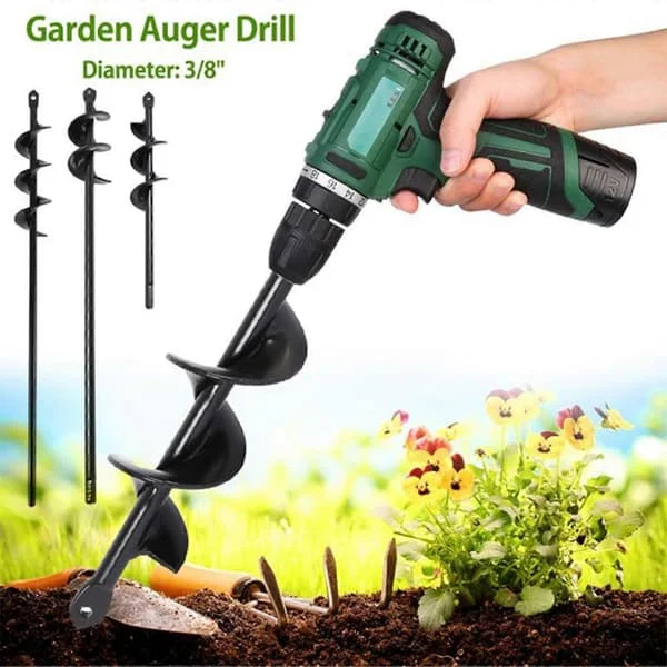 【BQ】HANXIULIN Jordborr för plantering 4X22cm Spiralborr Lökplanterare för Hex Driver Borr Solid Stålskaft Verktyg Produkt