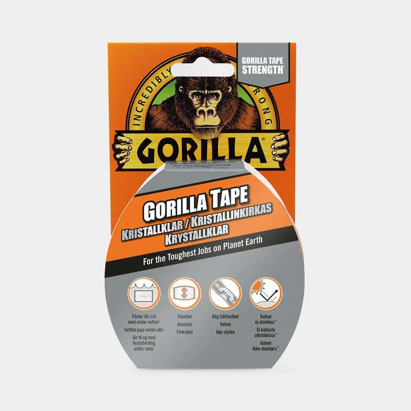 Transparent repair tape (duct tape) Gorilla Tape Crystal Clear, 48 mm x 8 meter, transparent
