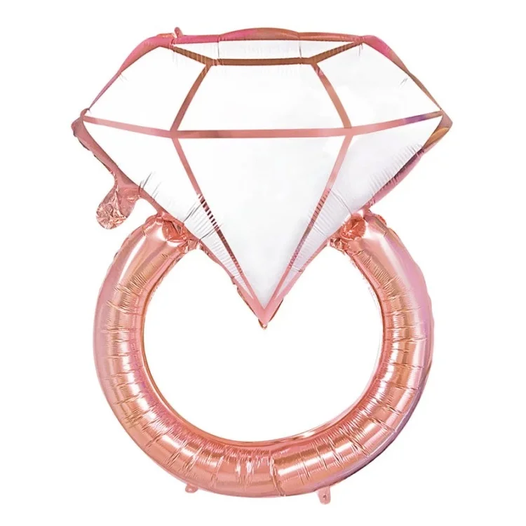 Folieballong Diamantring Rosé - Partyninja.se