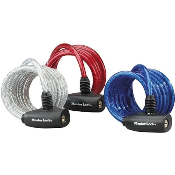 Antivoli kaapeli Masterlock - 8127EURDPRO - 1,8m x 8mm - Kierretty teräs - Sininen