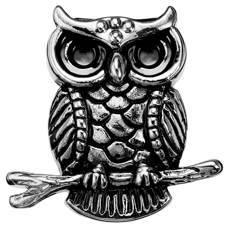 Zoikos | Silver-Tone Owl Lapel Pin for Men - Animal Lapel Pins