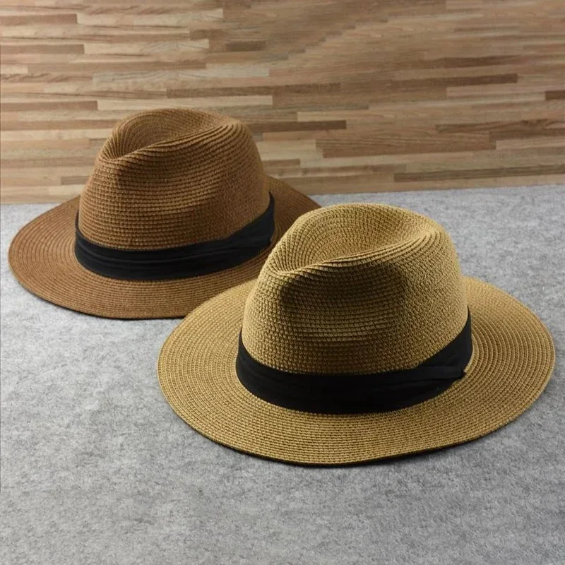 AliExpress - Chapeau de paille Panama Extra Large, Protection UV d'été à large bord, chapeau de soleil de plage réglable pour femmes et hommes, voyage