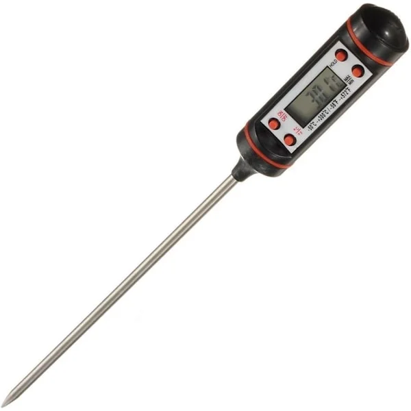 Køkken Termometer Digitalt Stegetermometer med Rustfrit Lang Sonde og Nøjagtig LCD-skærm til Væsker, Kød, Mælk, Grill, Madlavning, Grill