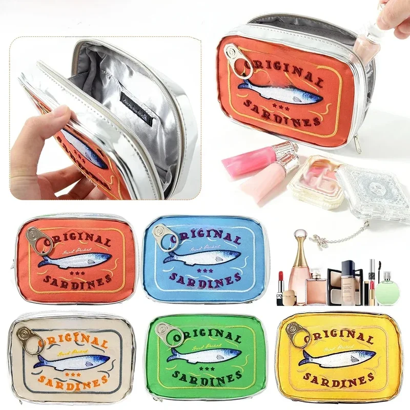 AliExpress - Badezimmer-Reise-Kosmetiktasche im Sardinen-Stil in Dosen, niedliche Kulturtasche, modische Handtaschen, Make-up-Tasche, Kosmetiktasche 