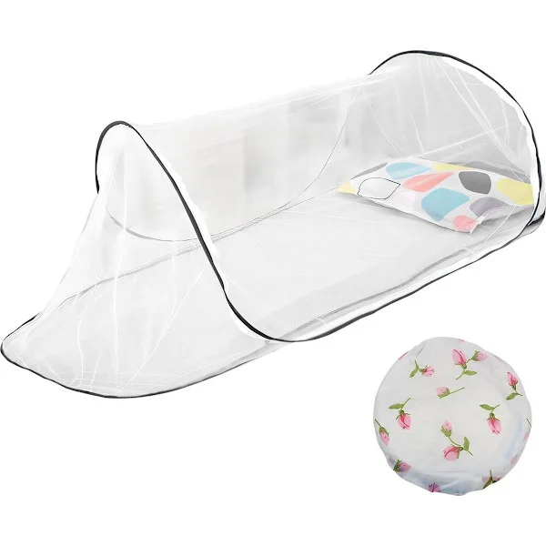 Myggnetting Seng, Sammenleggbar Myggnetting, L210x H56x B80cm, Pop-Up Myggnetting Seng, Myggnetting Telt, Myggnetting, Kupol, Pop-Up Seng Telt