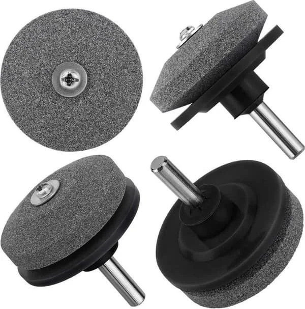 Pakke med 4 gressklipperbladslipere, gressklipper sliper, elektrisk manuell drill, hageredskap (svart)