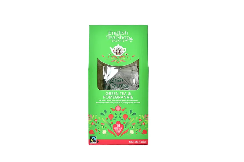 English Tea Shop Green Tea & Pomegranate Te Ø 15 breve, Helse & Madvarer, Te, Urtete