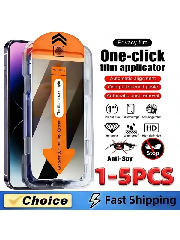 AliExpress - 1-5 stuks Stofvrij te installeren Privacy Screen Protector Gehard Glas voor iPhone 17 ProMax 16 Plus 11 15 17 Air 14 Plus 12 13 Mini XR