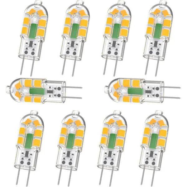 G4 LED-lampe, G4 LED-pære 2W 200LM Varmhvit 3000K 10-pakning