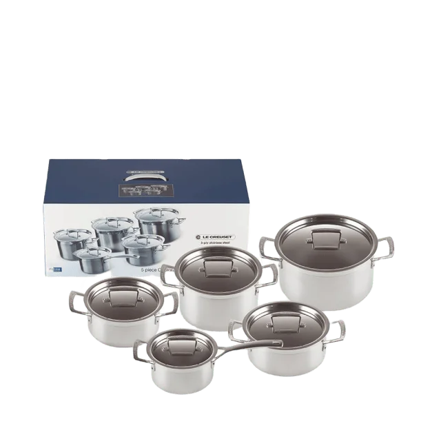 Le Creuset Gryta set 3-Ply Rostfritt Stål Grytor Silver 16,18,20,20 & 24 cm