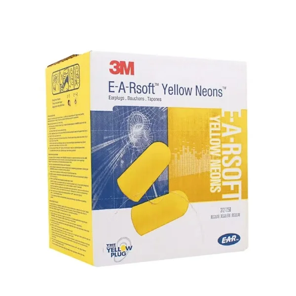 3M Korvatulpat, 50 paria pakattu pareittain, Keltainen, SNR = 28dB, Kuulosuojaus [ege]