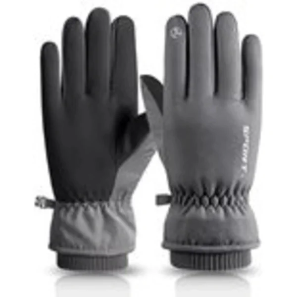 Gloves - Warm Leather Gloves for Men, Thick and Warm Polyester Lining, Windproof Touchscreen, Suitable for Cycling, Riding, and Hiking.