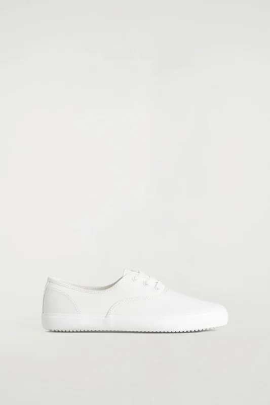 COS Men's Canvas Plimsoll Trainers in White