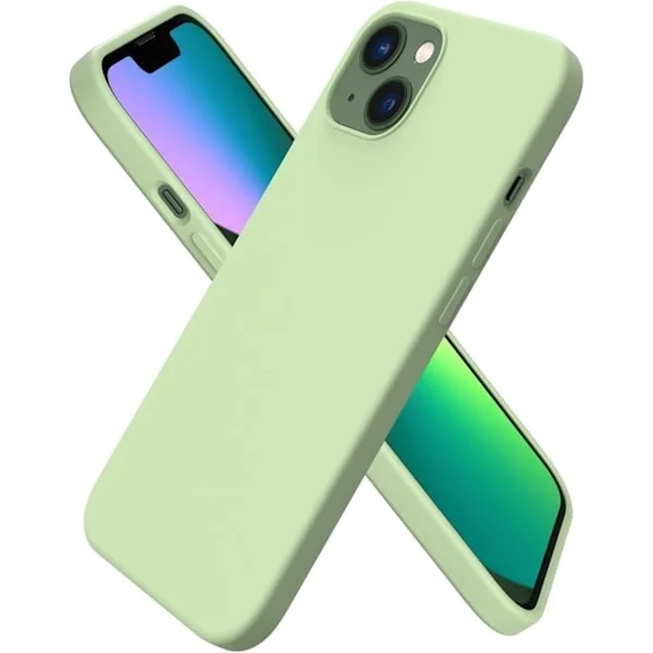 iPhone 13 Cover, Flydende Silikone Cover til 6,1 tommer iPhone 13, Ultratyndt Cover, Fuld Dækning Stødsikkert Beskyttende Blødt Cover Grøn Cair Grøn