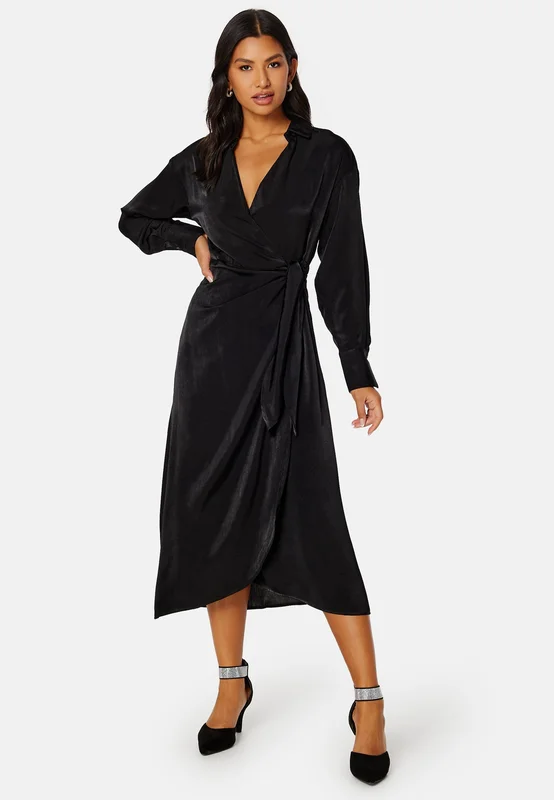 ONLY-Mille L/S Midi Dress-Black-XS