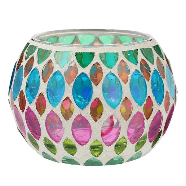 Mosaikk Lysestake Fargerik Glass Bord Lysestake Husholdningsdekorasjon