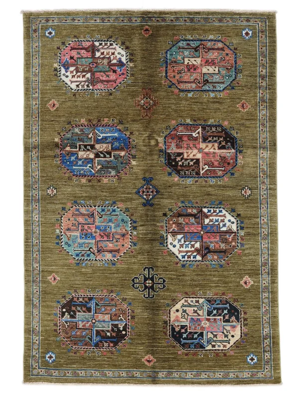 Hand Knotted Shabargan Rug 125X182 Wool Brown/Black Small