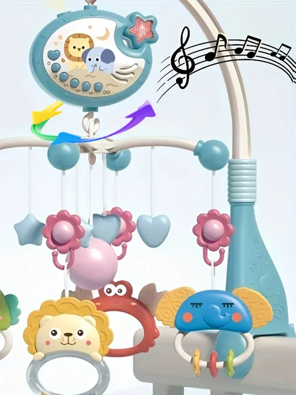 AliExpress - 360 ° Mobile musical pour berceau de bébé avec projection de lumière nocturne rotative, jouet clochette de lit, minuterie quatre vitesses