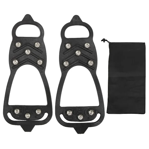 1 Pair 8-Tooth Crampons Anti-Slip Ice Grips Shoe Grippers for Walking on Snow and Ice L