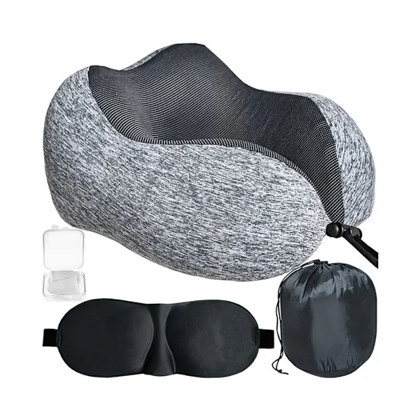 Reise-Sett 3-i-1 med Memory foam - Nakkepute & Sovebrille