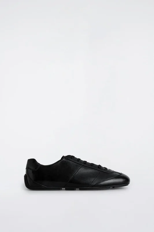 COS Minimal Leather Trainers in Black - Men
