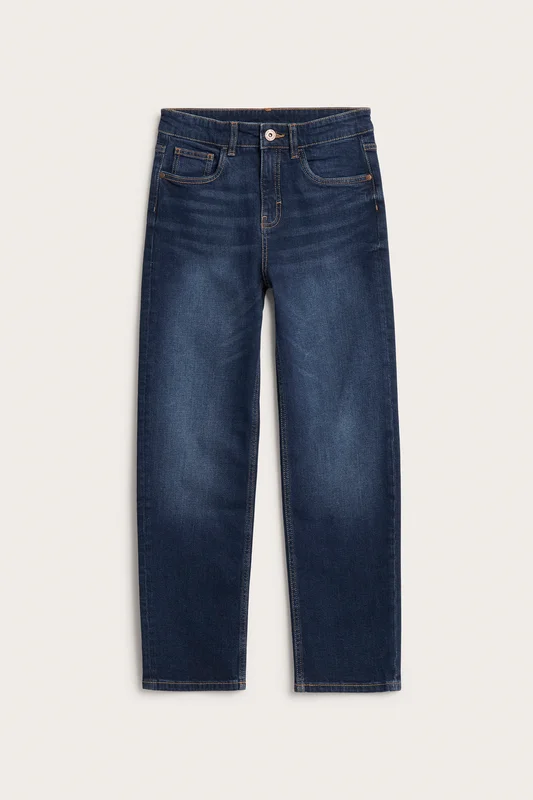 Kappahl | Loose jeans mid waist Mörkblå 128 | Barn