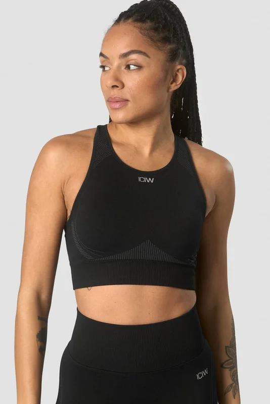 ICANIWILL - Ultra Seamless Sports Bra Black - Sports-BH - Damer - Træningstøj fra ICIW
