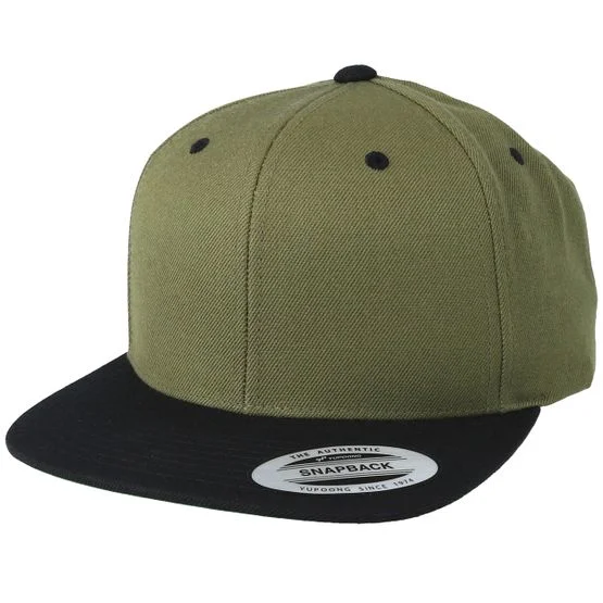 Yupoong - Grønn snapback Caps - Olive/Black Snapback @ Hatstore