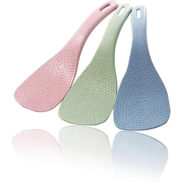 【bt02】3-delt risske-sæt, non-stick risske og spatel, risske af høj kvalitet til riskogere og køkkenredskaber til hjemmet (pink, grøn, blå)