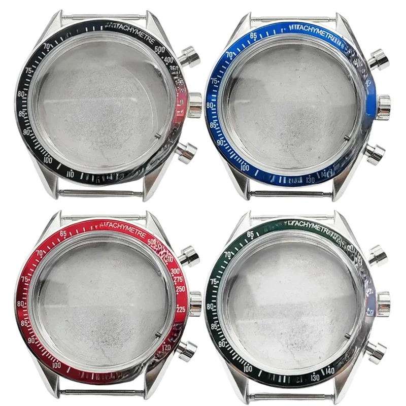 AliExpress - Boîtier de montre en argent VK63, 40mm, en acier inoxydable, avec lunette bleue, verte, noire, rouge, pièce accessoire pour montres