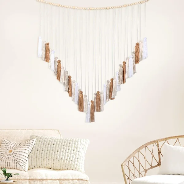 Sengegavl Veggdekorasjon Bohemsk Veggdekor Barnerom Veggdekor Boho Barnerom Dekor Beige Romdekor
