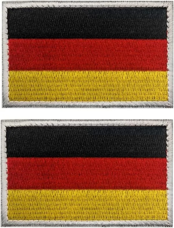 2 Militære Stoffmerker - 8 x 5 cm - Sett med 2 Borrelåsflagg Påsybare Merker