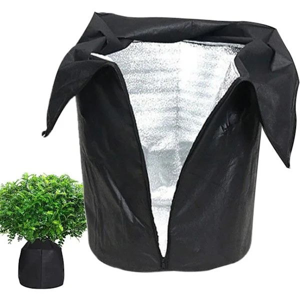 [RM]Plant Protection for Winter – Frost Protection with Drawstring and Zipper for Outdoor Plants, Fruit Trees and Potted Plants black