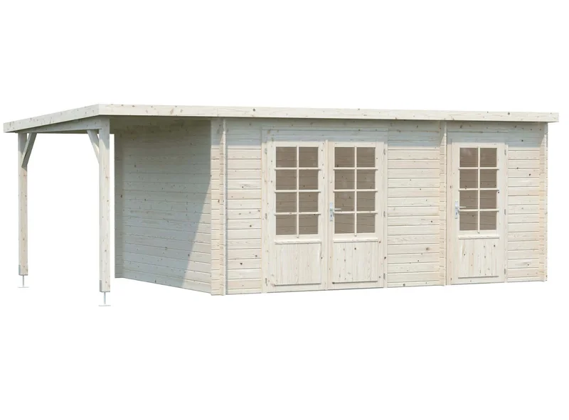 Palmako Ella Stuga 17,8 m²/inv. 13,1+3,9 m², utan golv, obehandlad, Stugor & förråd