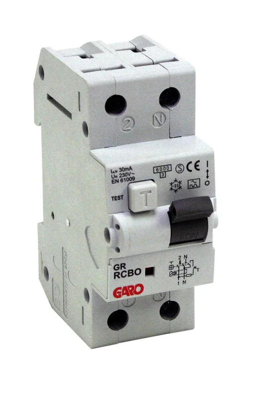 Garo RCBO GR C10A 1+N Personskyddsautomat C, 1+N, 6kA 10A, Anslutningsdon & kablar