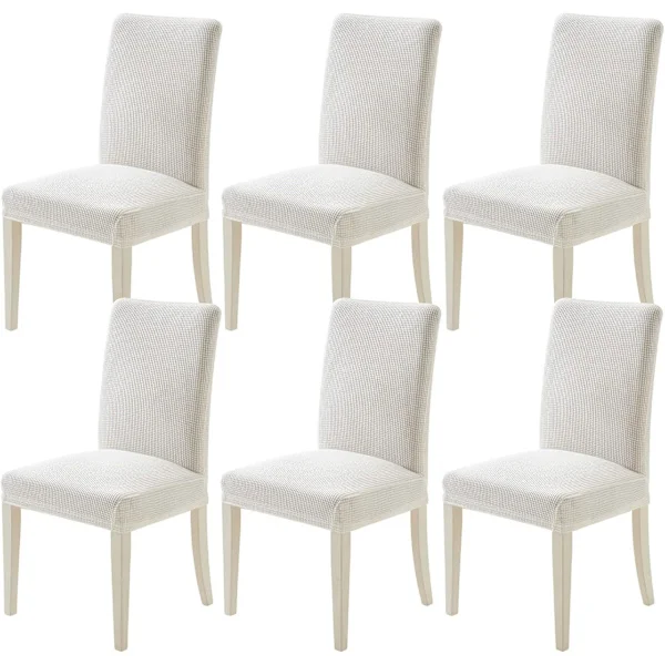 Chair Cover Modern Dining Chair Cover Indoor Stretch White Chair Cover 6-pack Seat Protector C