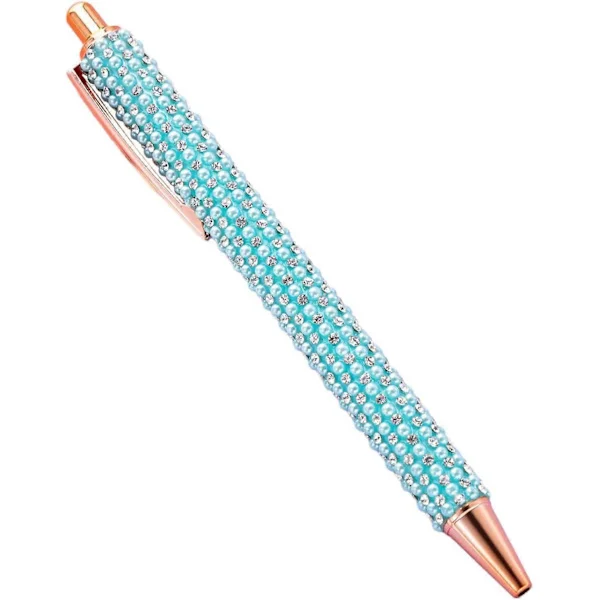 2 ST Kuglepen med Perler Kontorsignaturpen Infældbar Kuglepen Firmasignaturpen Skriver Glat Gavepen