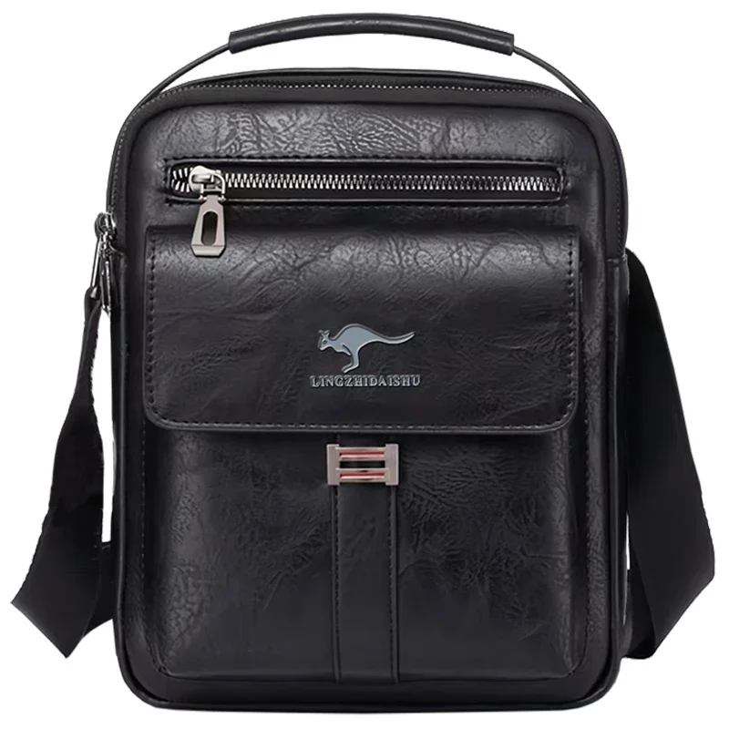 AliExpress - Sac bandoulière compact en cuir pour homme, sac à bandoulière léger avec plusieurs poches, idéal pour les voyages et les trajets 