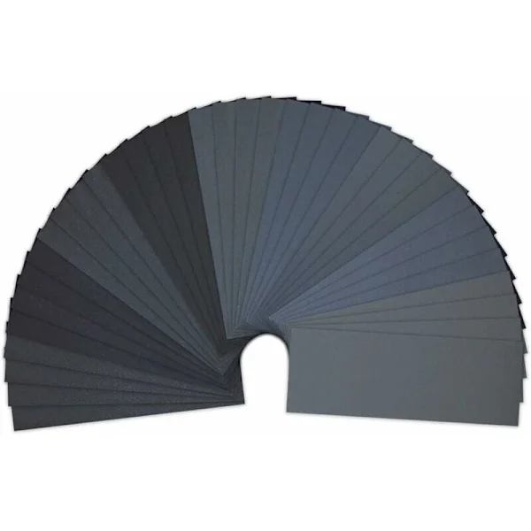Förpackning med 36 sandpappersark. Slipapper 23 x 9,3 cm Våt/Torr 400/600/800/1000/1200/1500/2000/2500/3000 (4 x 9) Ark/Grovlek