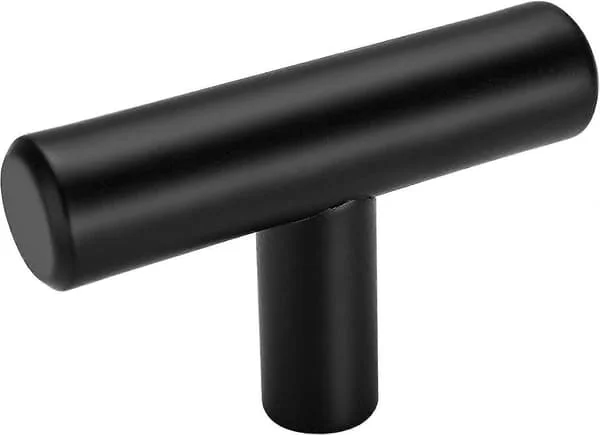 10-pack Single Hole Black Cabinet Knobs and Pull Door Cabinet Drawers Bedroom Furniture Handles 50mm/2in Overall Length