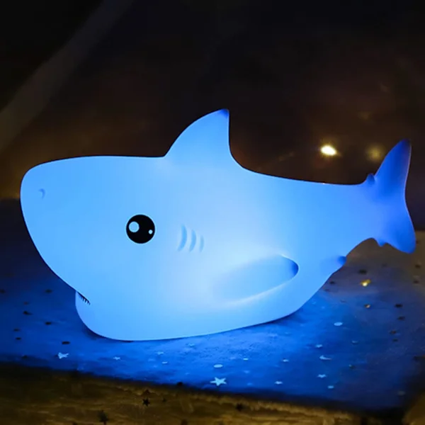 Haj Natlampe til Børn, Drenge Piger Haj Lampe Julegave Natlampe Børn Teenagere Værelsesdekoration, Silikone Dyr Natlampe Gave [Klasse A Ene