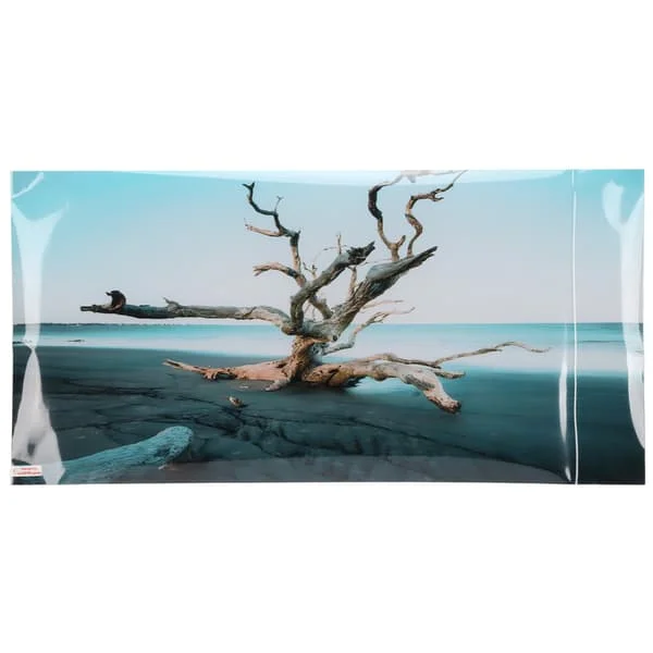 3D PVC Självhäftande Akvariumbakgrund Dekor Himmelsförvrängd Träd Tapet 122x50cm 48x19.7in
